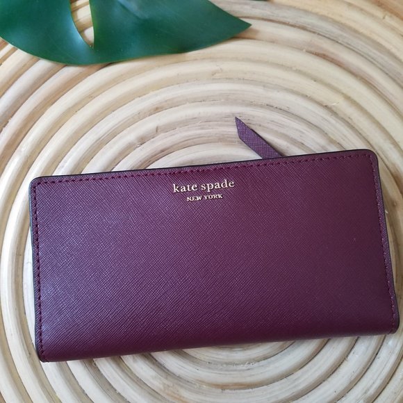 Large Slim Cameron Bifold Wallet Cherry Kate Spade